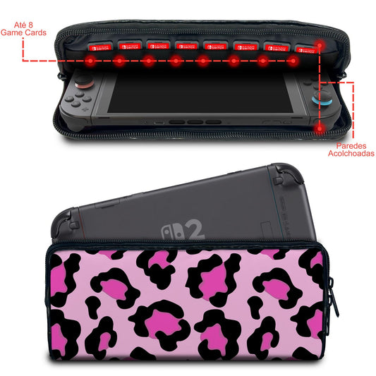 Case Nintendo Switch 2 Bolsa Estojo - Onça Rosa