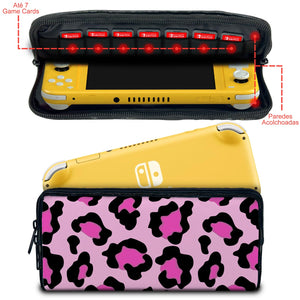 Case Nintendo Switch 1 Lite Bolsa Estojo - Onça Rosa - Pop Arte Skins - foto 2
