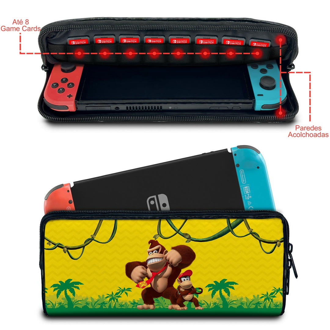 Case Nintendo Switch 1 Bolsa Estojo - Donkey Kong Country Returns - Pop Arte Skins - foto 2