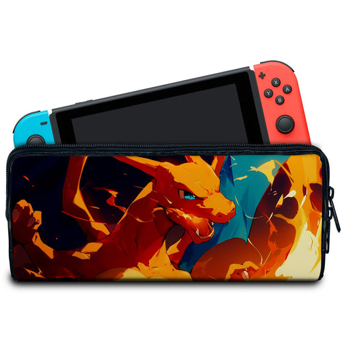 Case Nintendo Switch 1 Bolsa Estojo - Chamas de Charizard