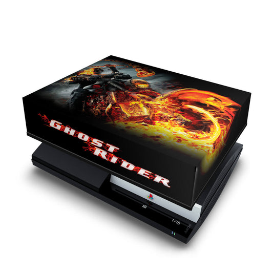 PS3 Fat Capa Anti Poeira - Ghost Rider Motoqueiro #a