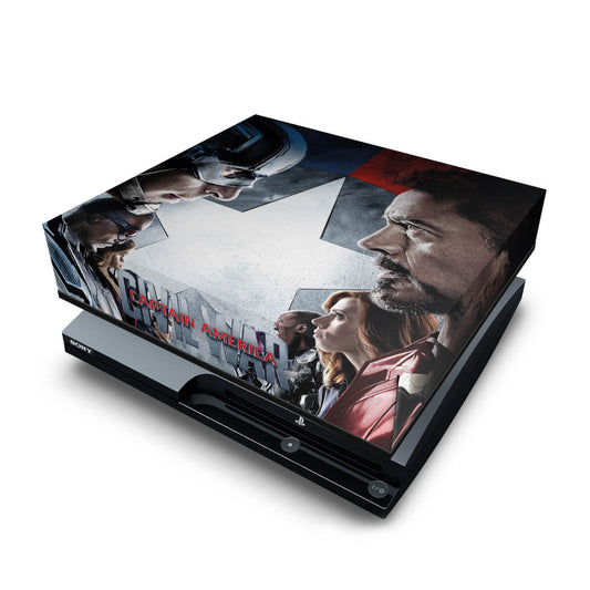 PS3 Slim Capa Anti Poeira - Capitão America Guerra