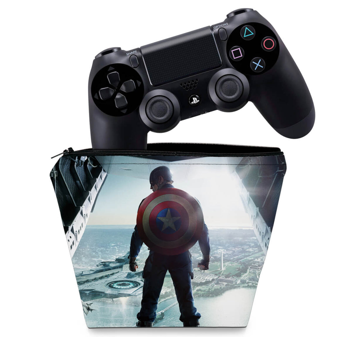 Capa Case PS4 Controle - Capitao America - Pop Arte Skins