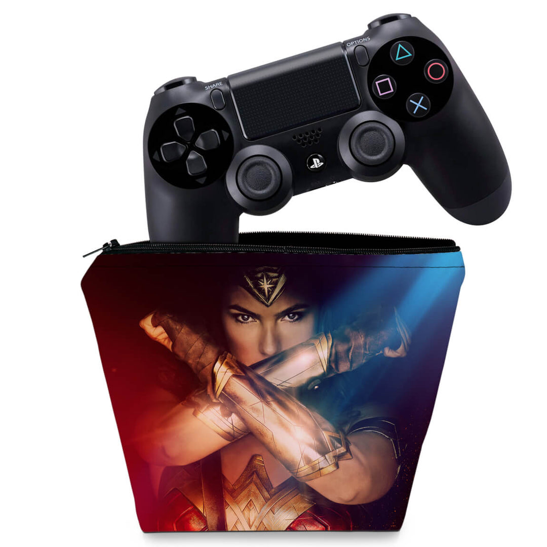 Capa Case PS4 Controle - Mulher Maravilha - Pop Arte Skins