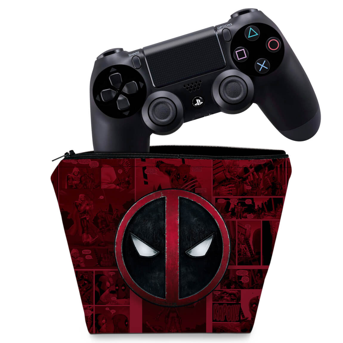 Capa Case PS4 Controle - Deadpool Comics