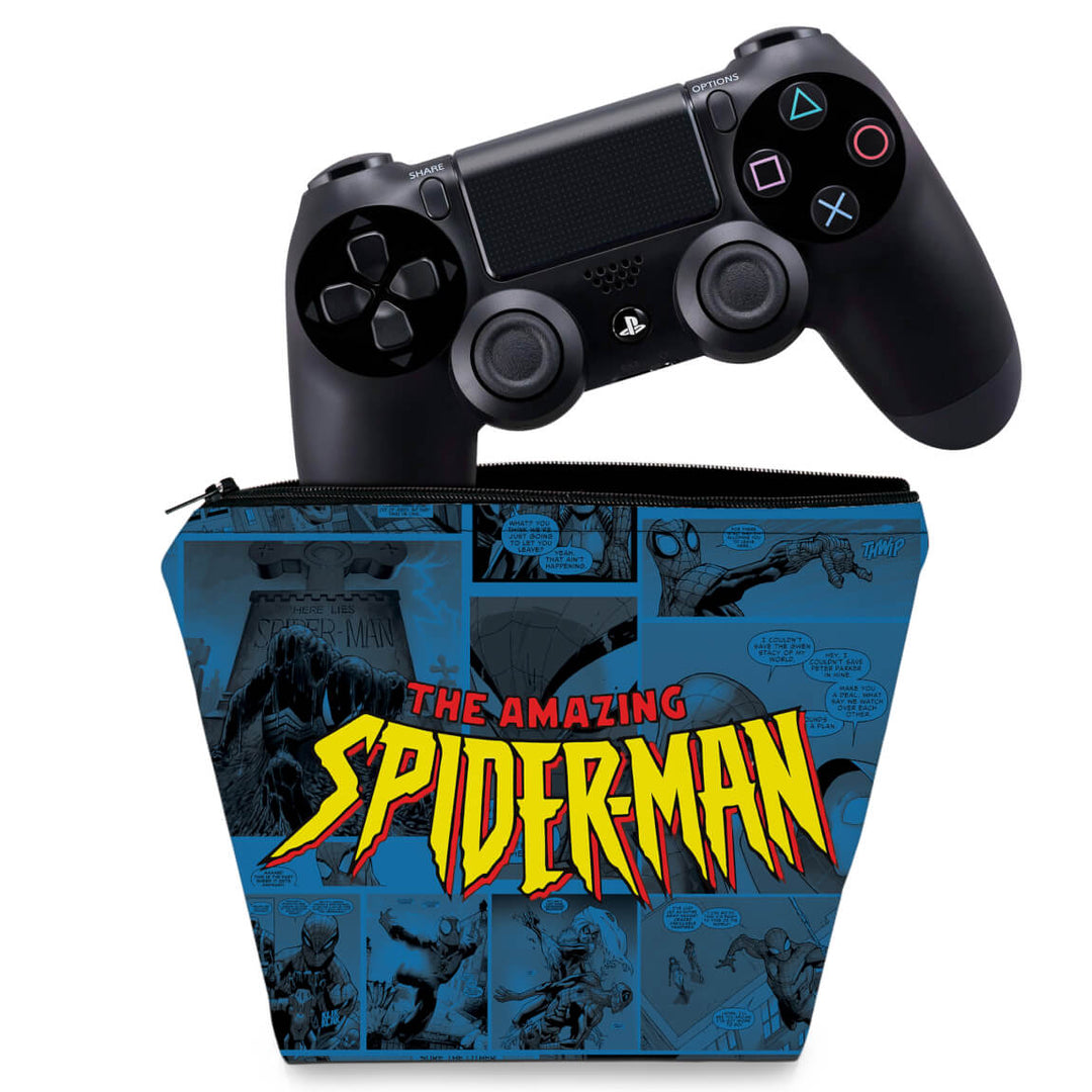 Capa Case PS4 Controle - Homem-Aranha Spider-Man Comics - Pop Arte Skins