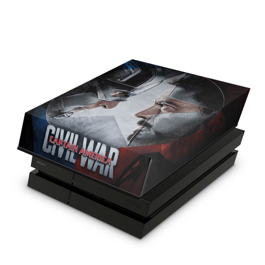 Capa Anti Poeira PS4 Fat - Capitão America - Guerra Civil - Pop Arte Skins