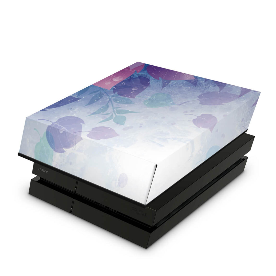 Capa Anti Poeira PS4 Fat - Folhas Lilás - Pop Arte Skins