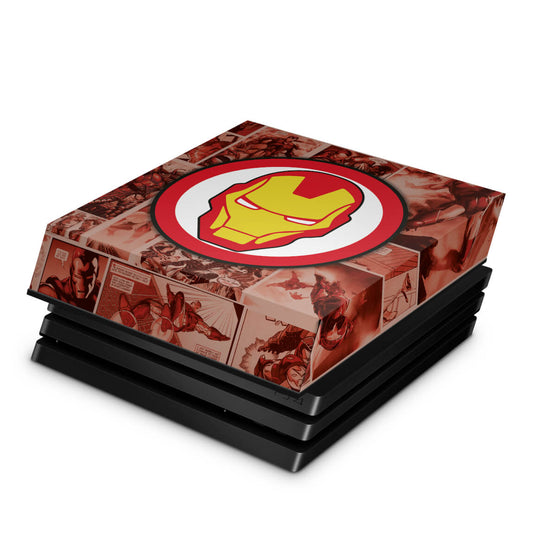 PS4 Pro Capa Anti Poeira - Homem de Ferro Comics