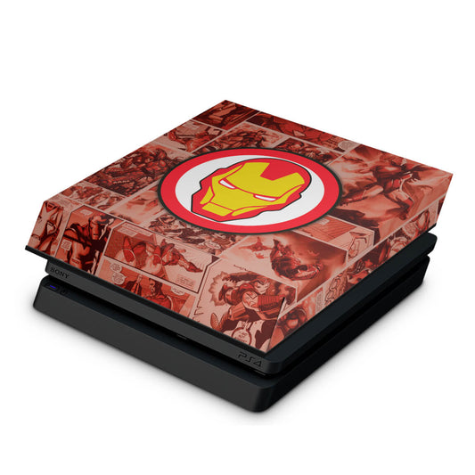 PS4 Slim Capa Anti Poeira - Homem de Ferro Comics