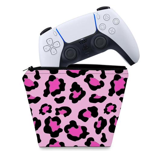 Capa Case PS5 Controle - Onça Rosa