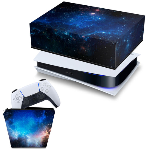 KIT Capa Anti Poeira e Case Controle PS5 Fat Horizontal - Universo Cosmos