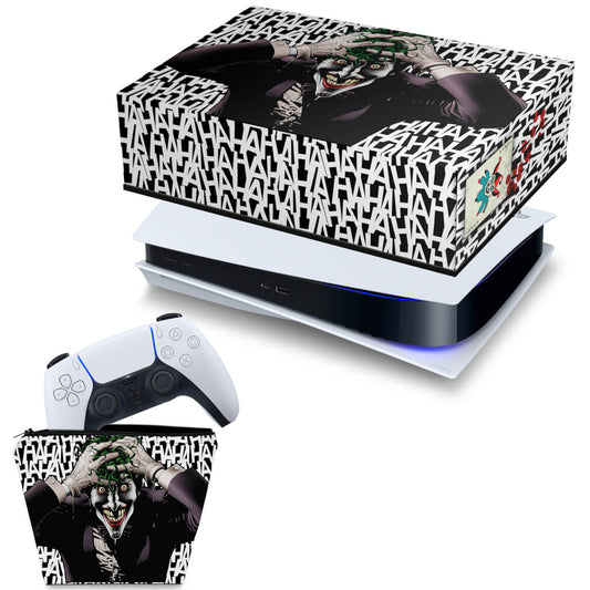 KIT Capa Anti Poeira e Case Controle PS5 Fat Horizontal - Joker Coringa - Pop Arte Skins