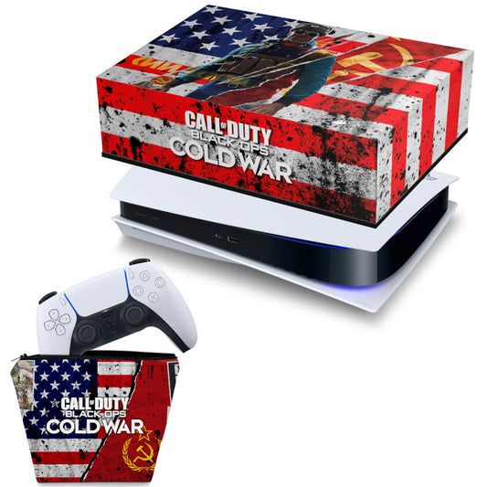 KIT Capa Anti Poeira e Case Controle PS5 Fat Horizontal - Call Of Duty Cold War
