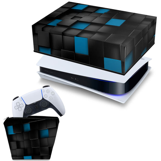 KIT Capa Anti Poeira e Case Controle PS5 Fat Horizontal - Cubos