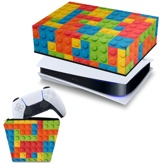 KIT Capa Anti Poeira e Case Controle PS5 Fat Horizontal - Lego Peça