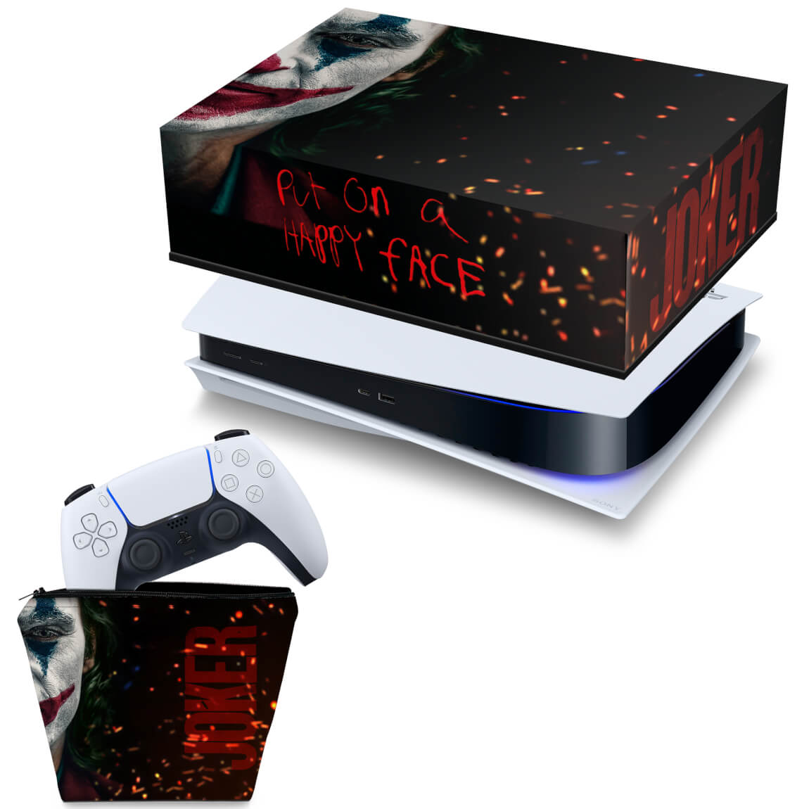 KIT Capa Anti Poeira e Case Controle PS5 Fat Horizontal - Joker Filme