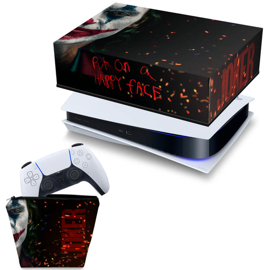 KIT Capa Anti Poeira e Case Controle PS5 Fat Horizontal - Joker Filme