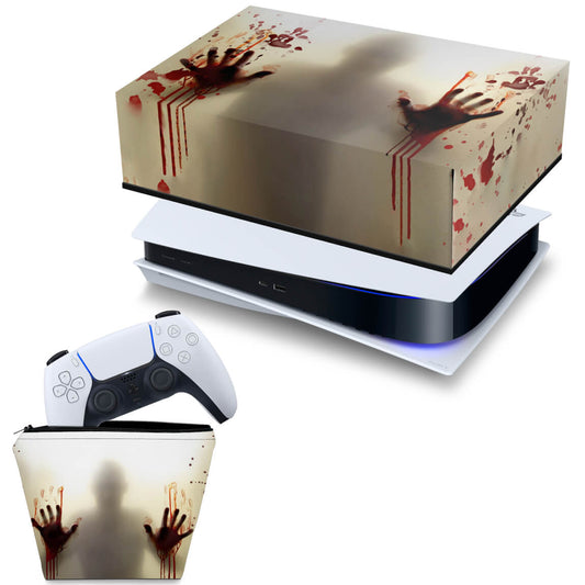 KIT Capa Anti Poeira e Case Controle PS5 Fat Horizontal - Fear The Walking Dead