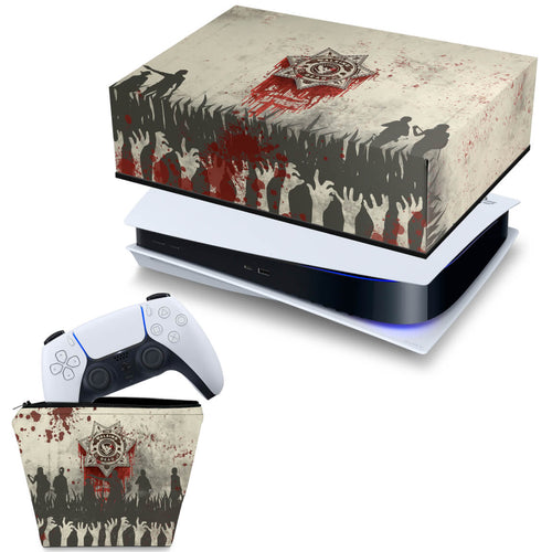 KIT Capa Anti Poeira e Case Controle PS5 Fat Horizontal - The Walking Dead