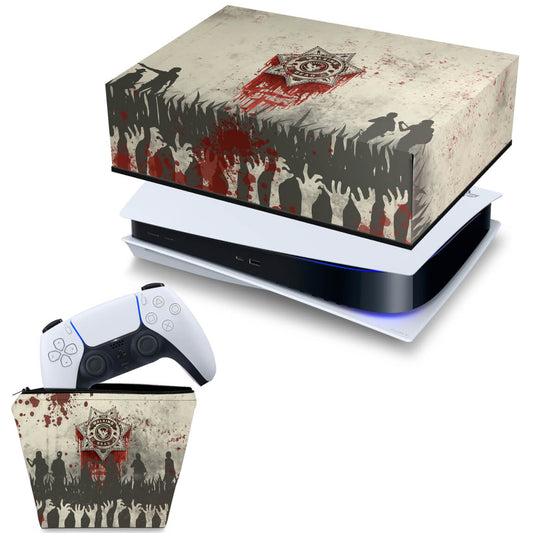 KIT Capa Anti Poeira e Case Controle PS5 Fat Horizontal - The Walking Dead