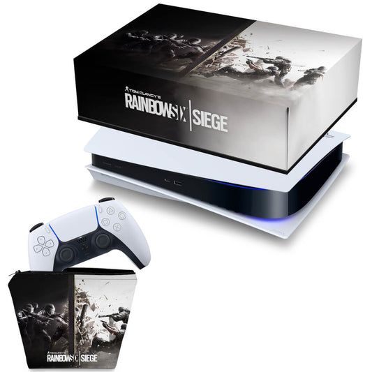 KIT Capa Anti Poeira e Case Controle PS5 Fat Horizontal - Tom Clancy's Rainbow Six Siege