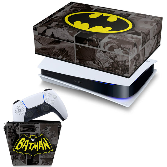 KIT Capa Anti Poeira e Case Controle PS5 Fat Horizontal - Batman Comics
