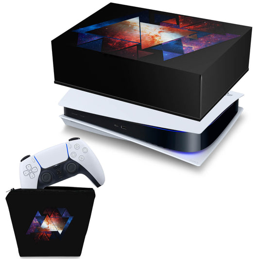 KIT Capa Anti Poeira e Case Controle PS5 Fat Horizontal - Abstrato #90