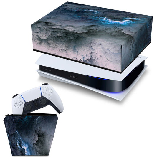 KIT Capa Anti Poeira e Case Controle PS5 Fat Horizontal - Abstrato #91