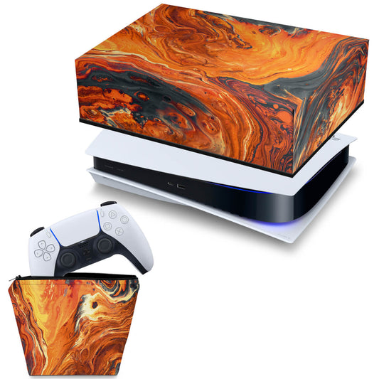 KIT Capa Anti Poeira e Case Controle PS5 Fat Horizontal - Abstrato #95
