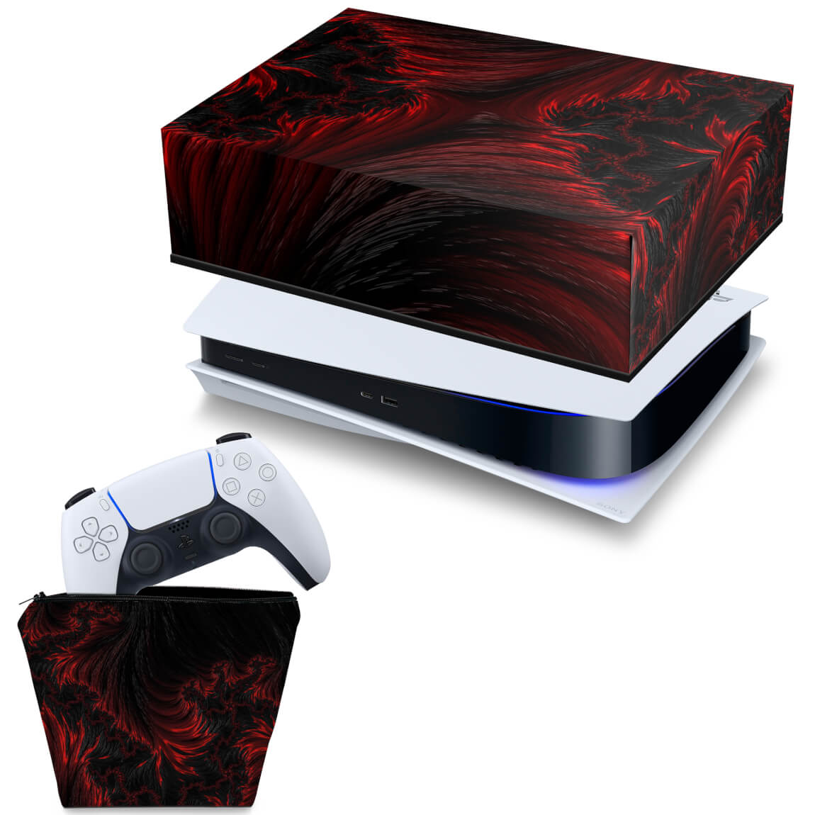 KIT Capa Anti Poeira e Case Controle PS5 Fat Horizontal - Abstrato #96