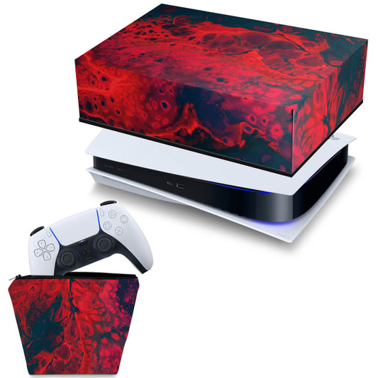 KIT Capa Anti Poeira e Case Controle PS5 Fat Horizontal - Abstrato #98