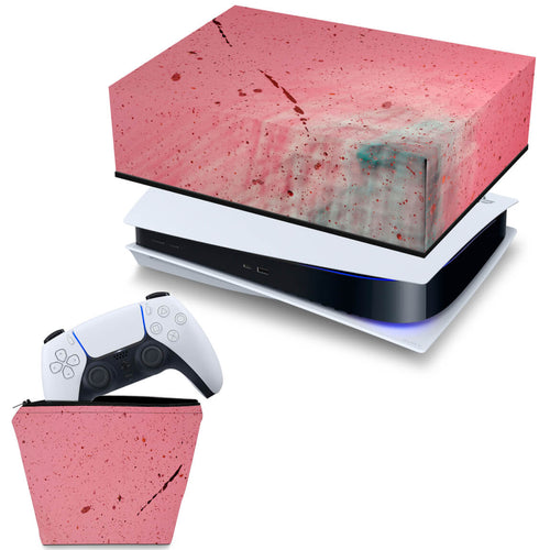KIT Capa Anti Poeira e Case Controle PS5 Fat Horizontal - Abstrato #99