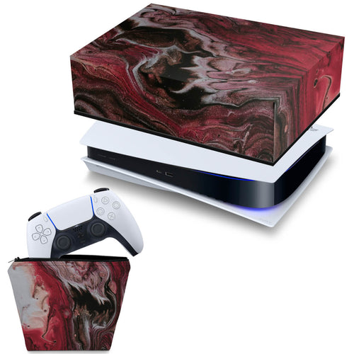 KIT Capa Anti Poeira e Case Controle PS5 Fat Horizontal - Abstrato #104