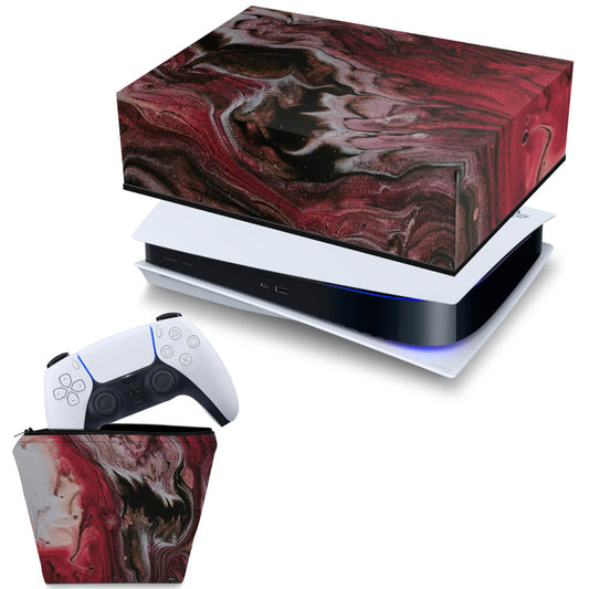 KIT Capa Anti Poeira e Case Controle PS5 Fat Horizontal - Abstrato #104