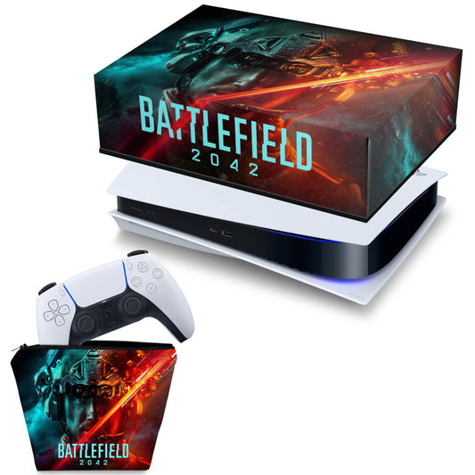 KIT Capa Anti Poeira e Case Controle PS5 Fat Horizontal - Battlefield 2042