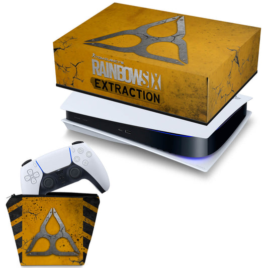 KIT Capa Anti Poeira e Case Controle PS5 Fat Horizontal - Tom Clancy's Rainbow Six Siege Extraction