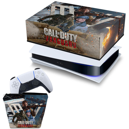 KIT Capa Anti Poeira e Case Controle PS5 Fat Horizontal - Call of Duty Vanguard