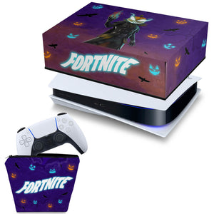 KIT Capa Anti Poeira e Case Controle PS5 Fat Horizontal - Fortnite - Pop Arte Skins