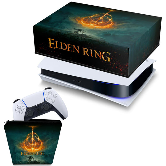 KIT Capa Anti Poeira e Case Controle PS5 Fat Horizontal - Elden Ring