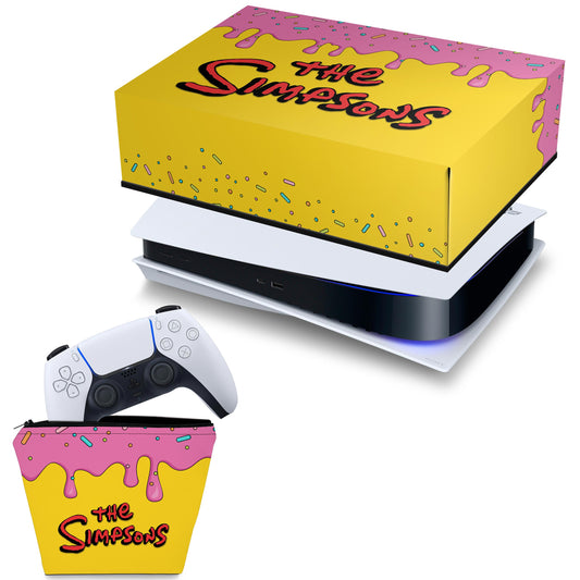 KIT Capa Anti Poeira e Case Controle PS5 Fat Horizontal - The Simpsons