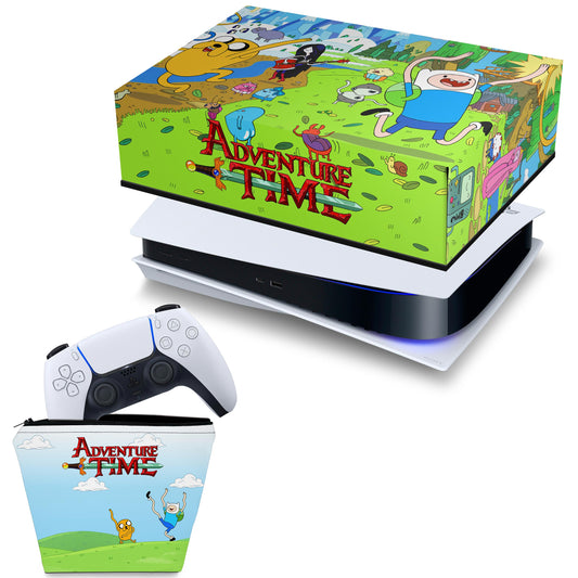 KIT Capa Anti Poeira e Case Controle PS5 Fat Horizontal - Hora de Aventura