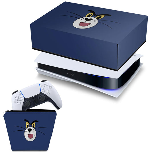 KIT Capa Anti Poeira e Case Controle PS5 Fat Horizontal - Tom