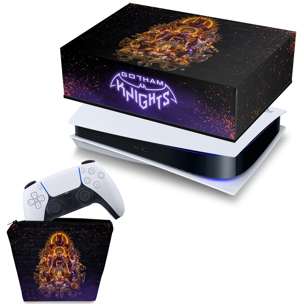KIT Capa Anti Poeira e Case Controle PS5 Fat Horizontal - Gotham Knights