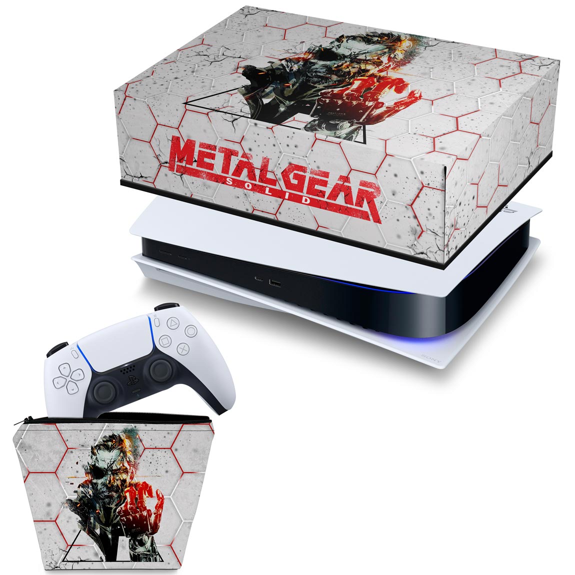 KIT Capa Anti Poeira e Case Controle PS5 Fat Horizontal - Metal Gear Solid