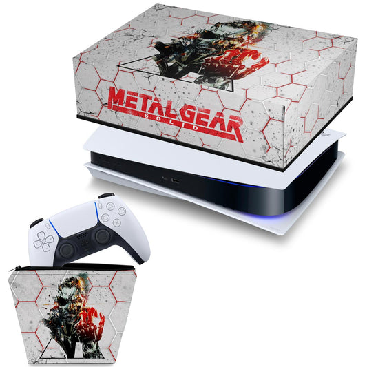 KIT Capa Anti Poeira e Case Controle PS5 Fat Horizontal - Metal Gear Solid