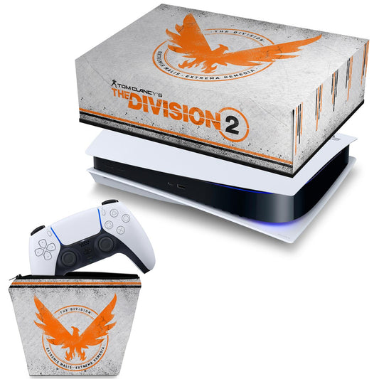 KIT Capa Anti Poeira e Case Controle PS5 Fat Horizontal - The Division 2