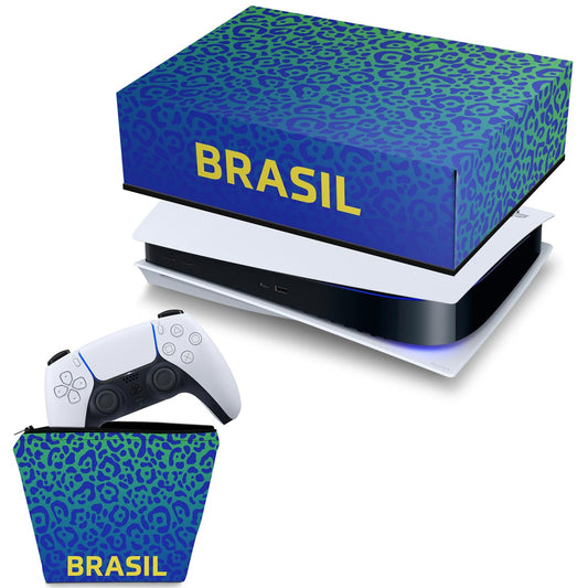 KIT Capa Anti Poeira e Case Controle PS5 Fat Horizontal - Brasil