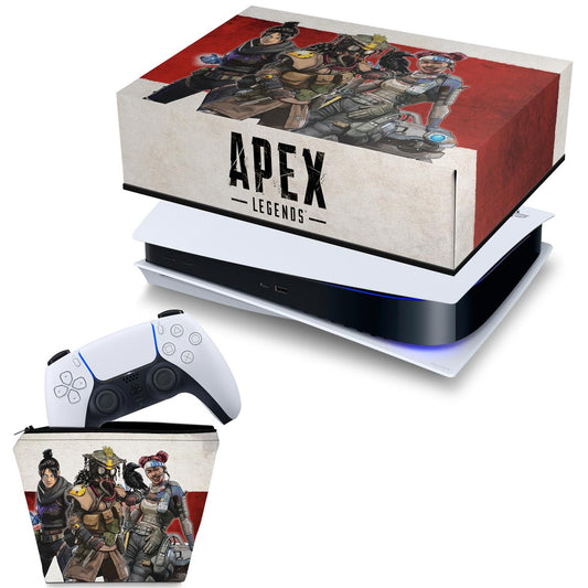 KIT Capa Anti Poeira e Case Controle PS5 Fat Horizontal - Apex Legends