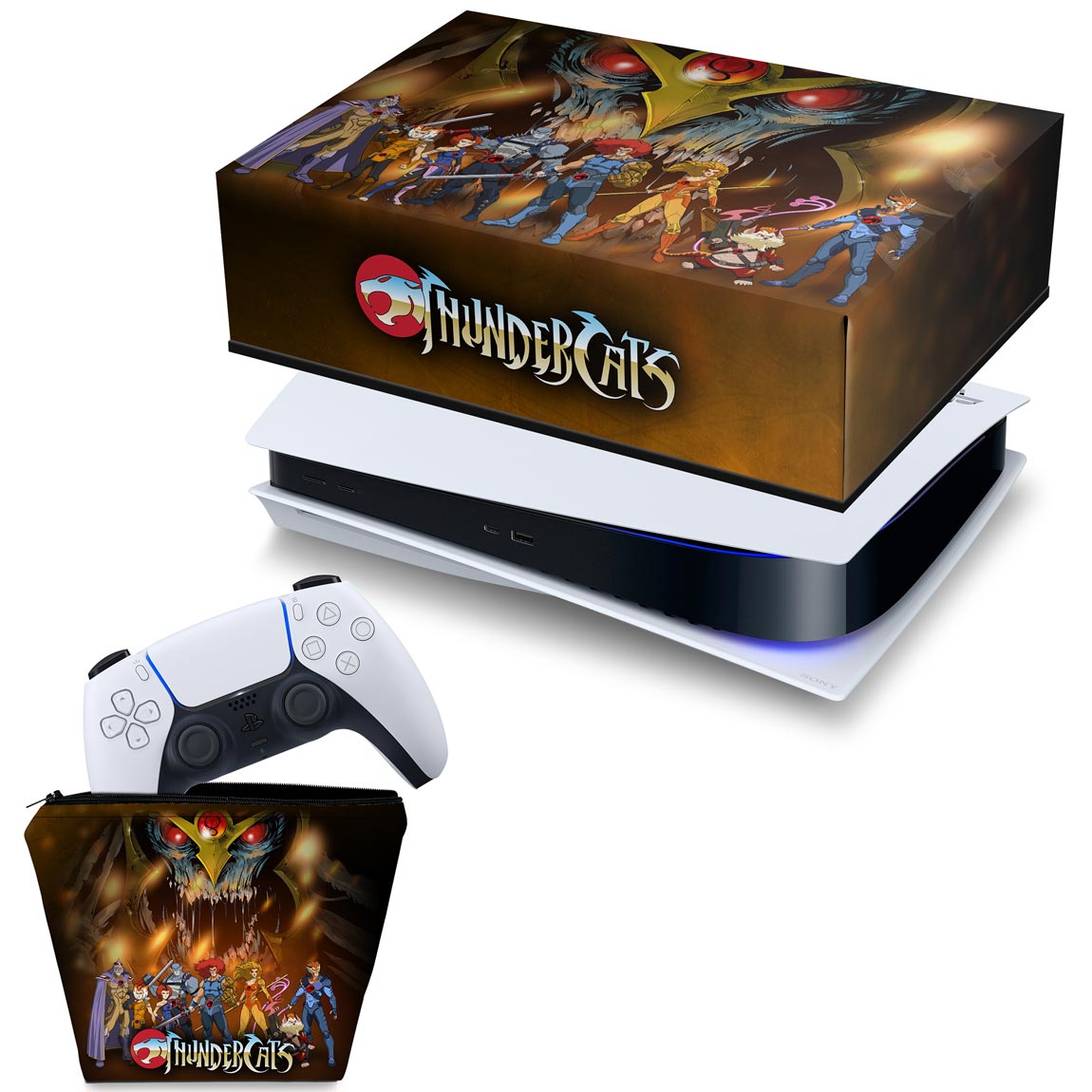 KIT Capa Anti Poeira e Case Controle PS5 Fat Horizontal - Thundercats